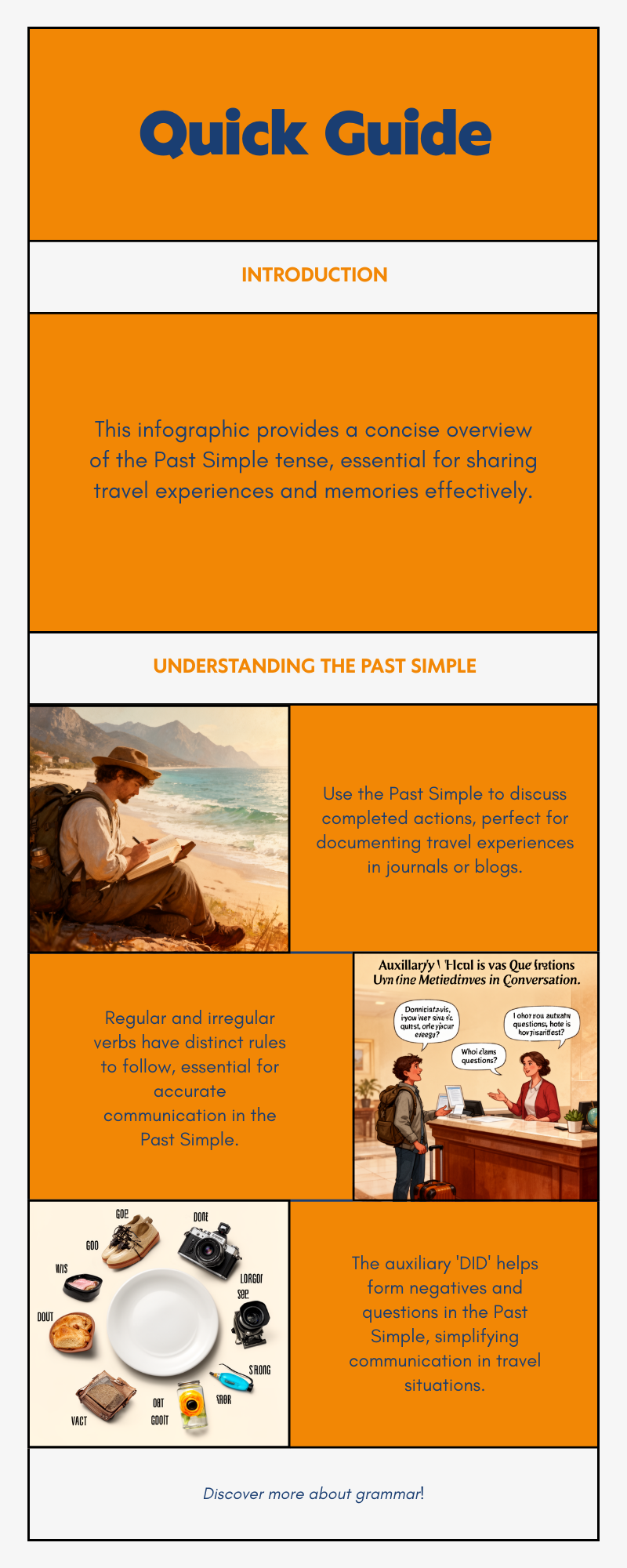 Infografía sobre el uso del pasado