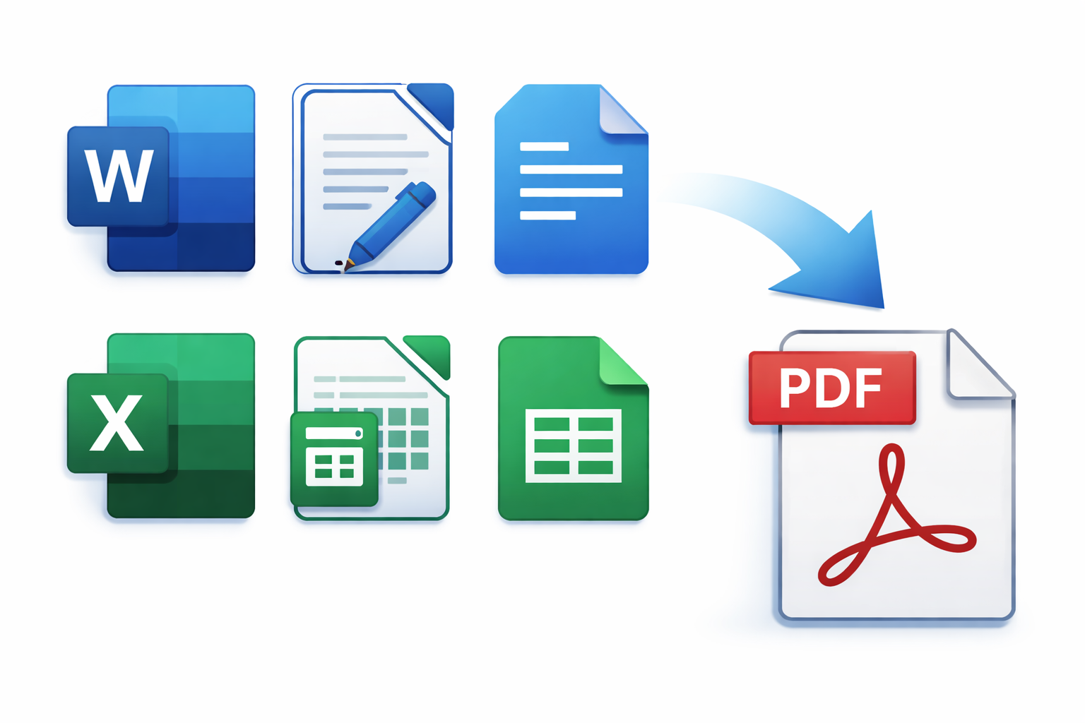 Distintos archivos a pdf