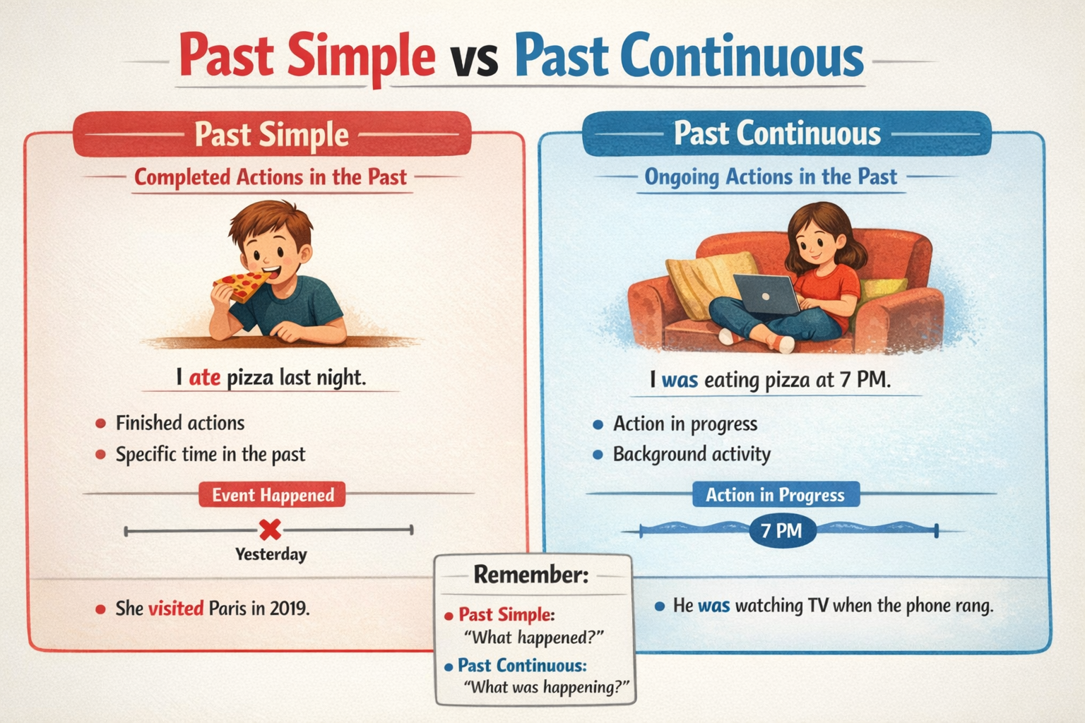 Grammar past tenses