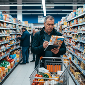 Tarea 1. Manuel revisando etiquetas en el supermercado